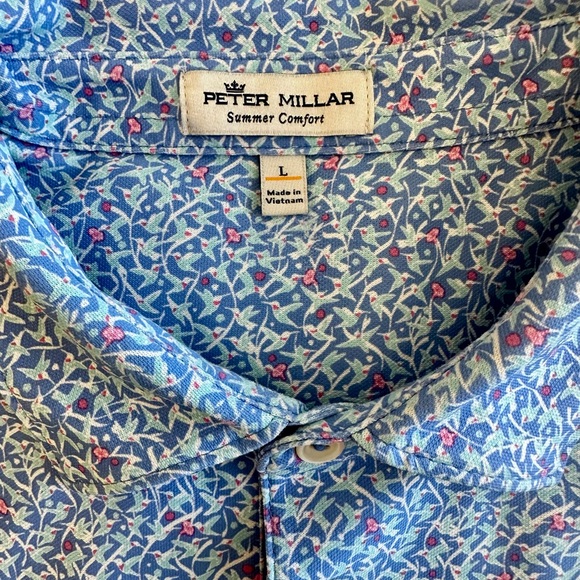 Blue Patterned Men's Shirt - Picture 4 of 4